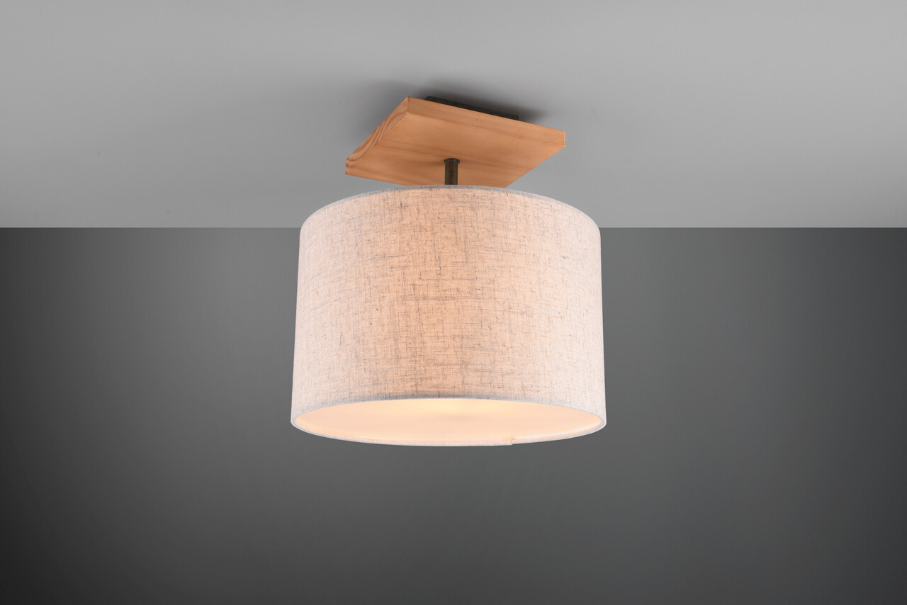 Plafoniera Elmau, TRIO, 35x36.5 cm, 60W, 1x E27, metal, natur/bej - imagine 4